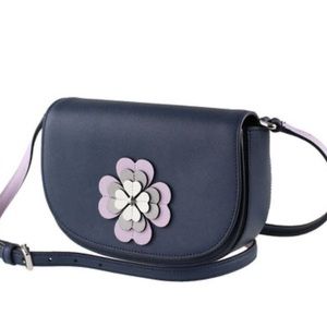 Kate spade Reiley  Floral Applique Petrol Blue Bag